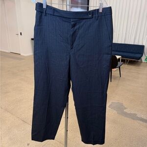 Tibi Wool Charcoal Pinstripe Dress Pants